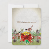 Dîner de Noël aux oiseaux vintages Invitation Part (Dos)