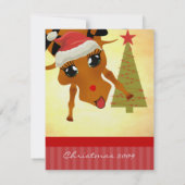 Dîner de Noël Cute Reindeer Invitation (Dos)