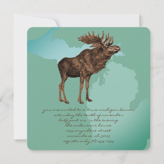 Dîner de Noël de Moose Invitations (Devant)