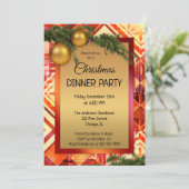 Dîner de Noël d'or artistique Invitation (Debout devant)