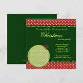 Dîner de Noël Dots Invitation (Devant / Derrière)