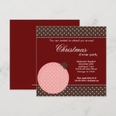 Dîner de Noël Dots Invitation (Devant / Derrière)