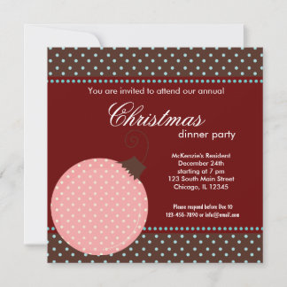 Dîner de Noël Dots Invitation