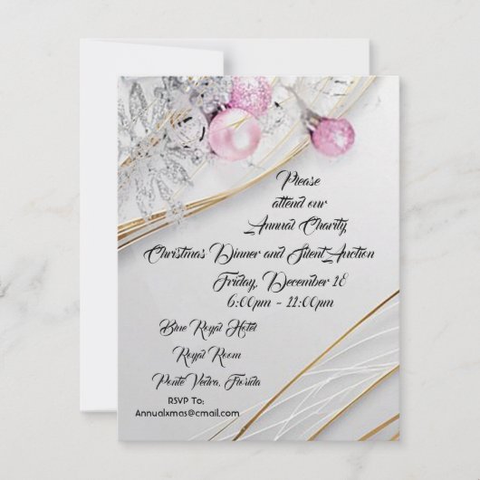 Dîner de Noël et invitation aux enchères silencieu (Devant)