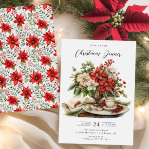 Dîner de Noël festif Invitation