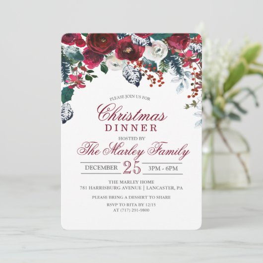 Dîner de Noël Fête Invitation (Debout devant)