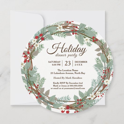 Dîner de Noël Invitation (Devant)