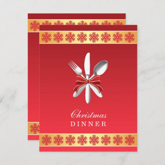Dîner de Noël Invitation (Devant / Derrière)