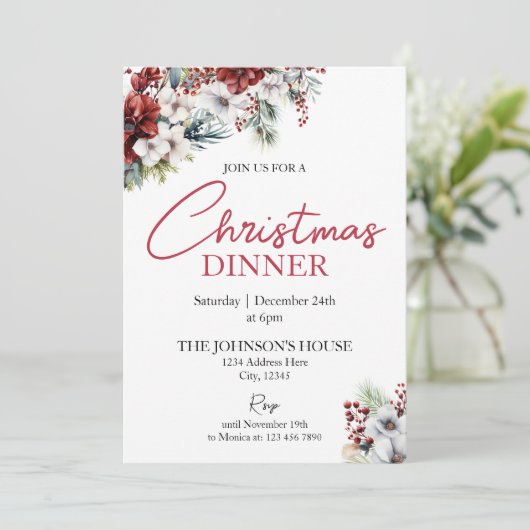 Dîner de Noël Invitation (Debout devant)