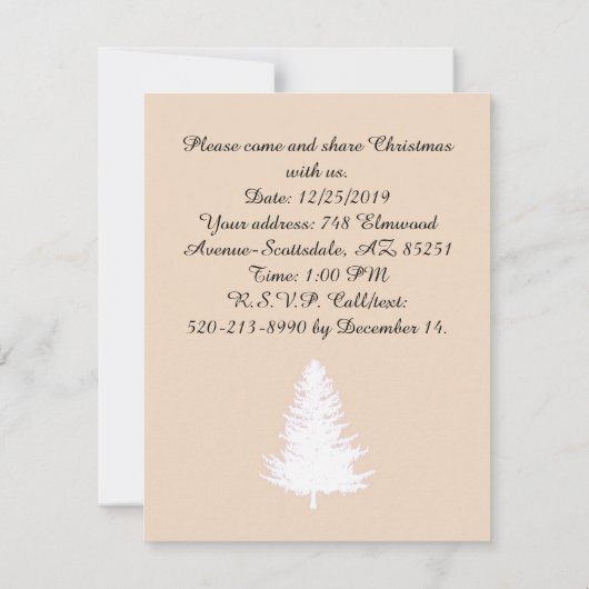 Dîner de Noël Invitation (Dos)