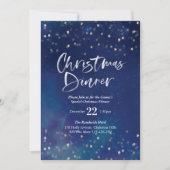 Dîner de Noël Invitation | étoiles de minuit (Devant)