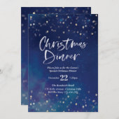 Dîner de Noël Invitation | étoiles de minuit (Devant / Derrière)