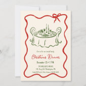 Dîner de Noël invitation fantaisie (Devant)