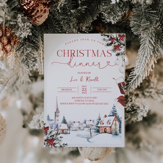 Dîner de Noël Invitation Noël Invitation de fête d