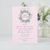Dîner de Noël Invitation Pink Purple Mint (Debout devant)