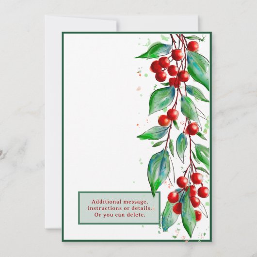 Dîner de Noël Invitation vacances Soiree (Dos)