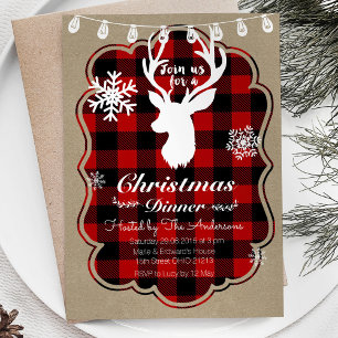 Dîner de Noël Lumberjack Invitation