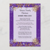 Dîner de Noël Menu Violet Cristaux de neige (Devant)