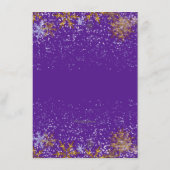 Dîner de Noël Menu Violet Cristaux de neige (Dos)