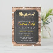 Dîner de Noël Père Noël Bois neige Noël Invitation (Debout devant)