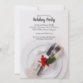 Dîner de Noël Plate de vacances Invitations (Devant)