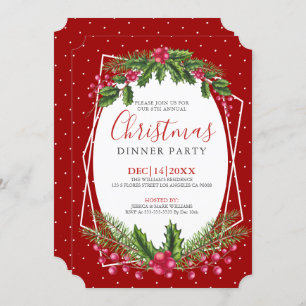 Dîner de Noël saint bouquet invitation