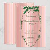 Dîner de Noël vert Whimsical Invitation (Devant / Derrière)