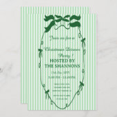 Dîner de Noël vert Whimsical Invitation (Devant / Derrière)