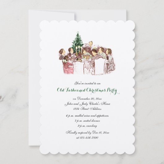 Dîner de Noël Vintage Fête Invitation (Devant)