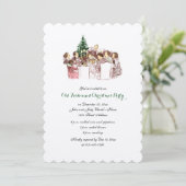 Dîner de Noël Vintage Fête Invitation (Debout devant)