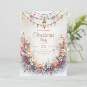 Dîner de Noël Watercolor Invitation (Debout devant)