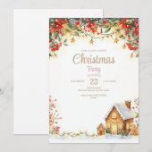 Dîner de Noël Watercolor Invitation (Devant / Derrière)