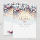 Dîner de Noël Watercolor Invitation (Devant / Derrière)