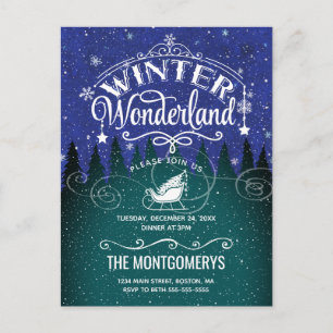 Dîner de Noël Wonderland Script Invitation