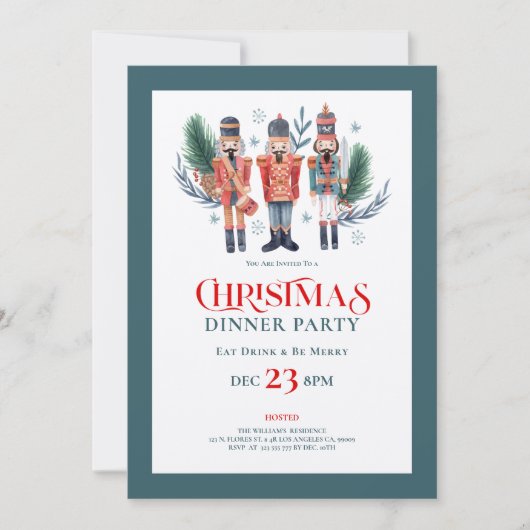 Dîner de noisettes de Noël invitation 2 (Devant)