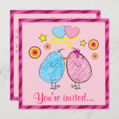 Dîner de Pâques Invitation avec des chicots carica (Devant / Derrière)