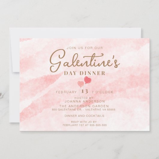 Dîner de Pink Galentine Brunch Party Invitation (Devant)