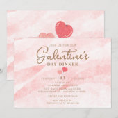 Dîner de Pink Galentine Brunch Party Invitation (Devant / Derrière)