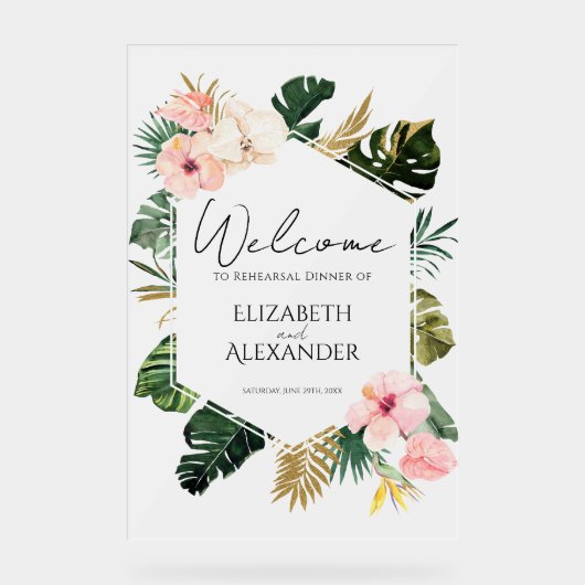 Dîner de répétition acrylique Affiche de bienvenue (Recto)