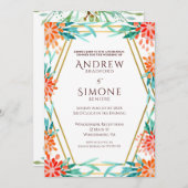 Dîner de répétition Art Déco Aquarelle Invitation (Devant / Derrière)