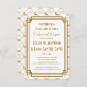 Dîner de répétition Art déco blanc Invitations (Devant / Derrière)