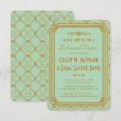 Dîner de répétition Art Déco Mint Invitations (Devant / Derrière)