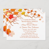 Dîner de répétition automne feuilles invitations a (Devant / Derrière)