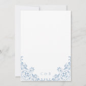 Dîner de répétition blanc et bleu chic Invitation (Dos)