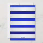 Dîner de répétition Bleu Argent rayé Invitation (Dos)