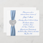 Dîner de répétition bleu Diamond Heart Invitation (Devant / Derrière)