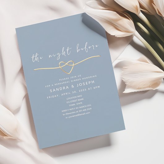 Dîner de répétition bleu Dusty Invitation