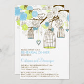 Dîner de répétition bleu et vert Invitation (Devant / Derrière)