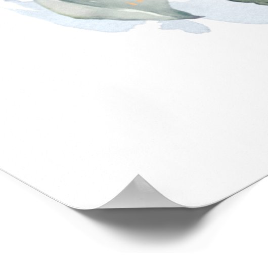 Dîner de répétition bleu vert Dusty Affiche de bie (Coin)