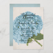 Dîner de répétition Blue Hydrangea Invitation (Devant / Derrière)